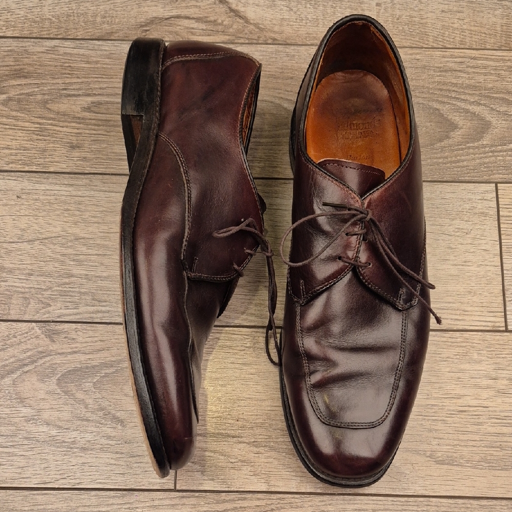 ALLEN EDMONDS Burton Dark Brown Leather Sz 9.5 D Oxfords Mens Dress‎ Shoes
